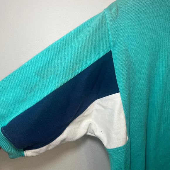 Vintage 80s Le Tigre Men's Polo Sweater Top Short Sleeve Blue Size Large - Picture 6 of 7
